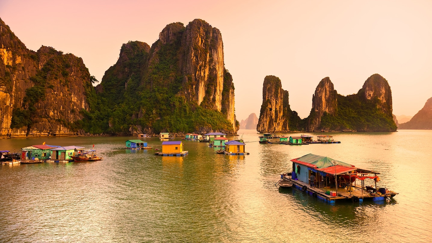 Ha Long Bay in northeast Vietnam consists of more than 1,600 islands and inlets.